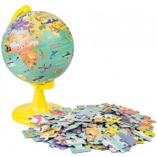 Глобус Моят див свят - 15 cm, с пъзел от 100 части -1