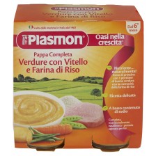 Готово ястие Plasmon - Телешко със зеленчуци и ориз, 2 х 190 g