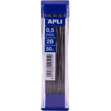 Графити за автоматичен молив Apli - 2B, 0.5 mm, 50 броя -1