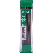 Графити за автоматичен молив Apli - 2B, 0.7 mm, 50 броя -1