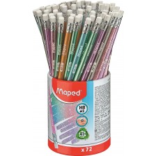 Графитен молив Maped - Glitter, HB, с гумичка, асортимент -1