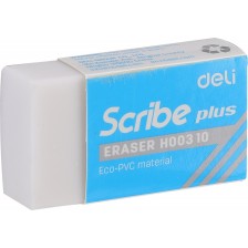 Гума за молив Deli - Scribe plus, EH00310, бяла -1