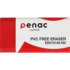 Гума за молив Penac - 4.3 х 2.1 х 1.3 cm, червена