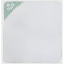 Хавлия с качулка Bambino Casa - Paris, 100 х 100 cm, Bianco Mint -1