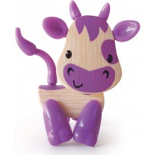 Детска играчка от бамбук Hape - Мини животинка Крава -1