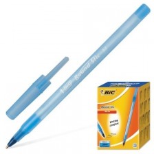 Кутия химикалки Bic Round Stic - 1.0 mm, сини, 60 броя -1