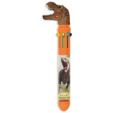 Химикалка  DinosArt - Динозаври, с 10 цвята, оранжева -1