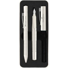 Комплект химикалка и писалка Faber-Castell Grip 2010 - бял -1