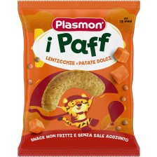 Хрупанки Plasmon - Paff, леща и сладки картофи, 15 g