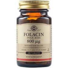 Folacin, 800 mcg, 100 таблетки, Solgar -1