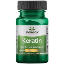 Keratin, 50 mg, 60 капсули, Swanson -1