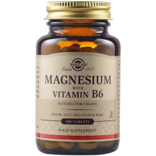Magnesium with Vitamin B6, 100 таблетки, Solgar -1
