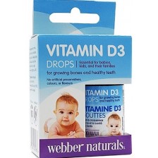 Vitamin D3, 400 IU, 15 ml, Webber Naturals -1