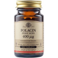 Folacin, 400 mcg, 100 таблетки, Solgar -1