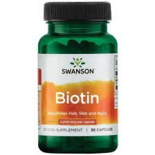 Biotin, 5000 mcg, 30 капсули, Swanson -1