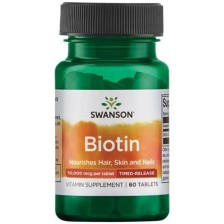 Biotin, 10 000 mcg, 60 таблетки, Swanson -1