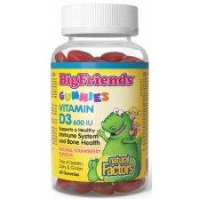 Big Friends Vitamin D3, 600 IU, 60 желирани таблетки, Natural Factors