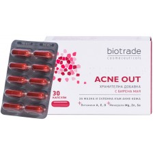 Biotrade Acne Out Хранителна добавка, 30 капсули -1