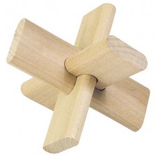 Дървен логически пъзел Goki - Магически кръст -1