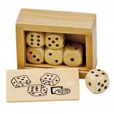 Дървени аксесоари за игра Gollnest & Kiesel - Дървени зарчета, в кутия -1