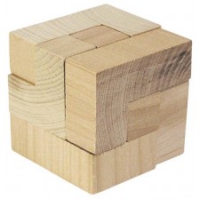 Дървен логически пъзел Goki - Магически куб -1