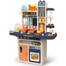 Игрален комплект Raya Toys - Детска кухня с вода и пара, оранжева -1