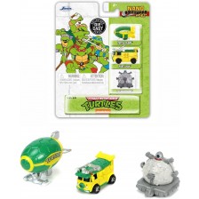 Игрален комплект Jada Toys -  Костенурките нинджа, 3 нано коли