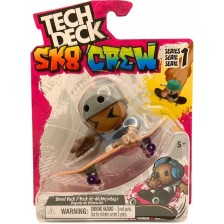 Игрален комплект Tech Deck SK8 Crew - Скейтборд за пръсти с фигурка, със сива шапка