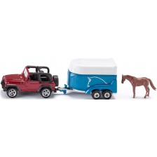 Игрален комплект Siku - Jeep with horse trailer -1
