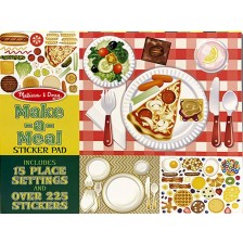 Игрален комплект Melissa and Doug - Направи ястия със стикер и подложка за храна -1