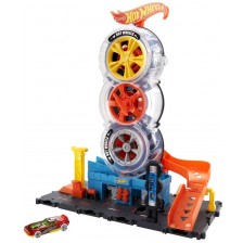 Игрален комплект Mattel Hot Wheels - Mодерен градски център за гуми 