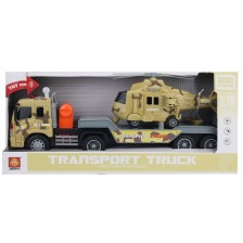 Игрален комплект City Service - Камион пътна помощ с военен хеликоптер, 1:16