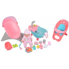 Игрален комплект Moni 3 в 1 - Пишкаща кукла-бебе с аксесоари