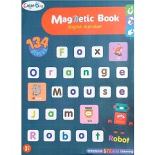 Игрален комплект Raya Toys - Магнитна книга-азбука, 134 части