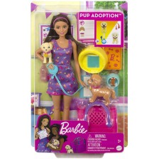 Игрален комплект Barbie - Кукла с кученце за осиновяване -1