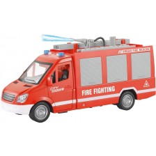 Игрален комплект Raya Toys - Пожарна кола City Rescue със стълба, музика и светлини