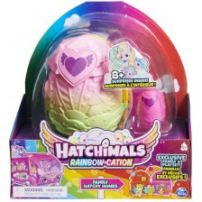 Игрален комплект Hatchimals - Яйчице изненада, Семейни приключения, оранжево