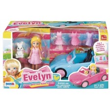 Игрален комплект RS Toys - Кукла Евелин с кола и аксесоари, асортимент -1