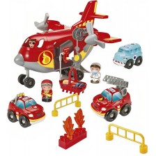 Игрален комплект Ecoiffier Abrick - Пожарникарски товарен самолет