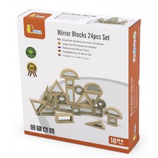 Игрален комплект Viga - Огледални блокове, 24 части