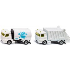 Игрален комплект Siku - Почистваща машина и камион за смет