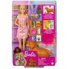 Игрален комплект Barbie - Барби, с новородени кученца и аксесоари