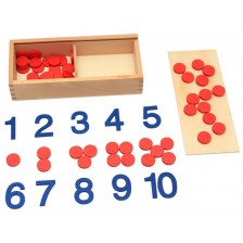 Игрален комплект Smart Baby - Дървени цифри, жетони, карти -1