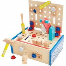 Игрален комплект Acool Toy - Работна маса с циркуляр и инструменти -1