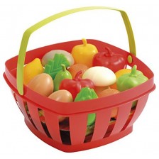 Игрален комплект Ecoiffier - Кошница с плодове и зеленчуци, 15 части, Асортимент -1