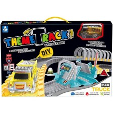 Игрален комплект Felyx Toys - Писта със светещо камионче, тунел, 169 части -1