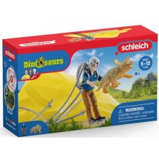 Игрален комплект Schleich Dinosaurs - Парашутист спасява трицератопс