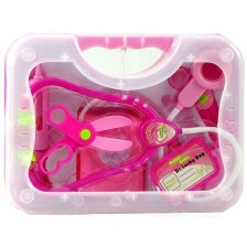 Игрален докторски комплект Raya Toys - В куфар, розов -1