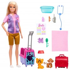 Игрален комплект Barbie - Барби ветеринар, с аксесоари -1