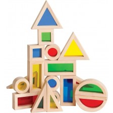 Игрален комплект Smart Baby - Полупрозрачни геометрични фигури с рамки, 24 броя